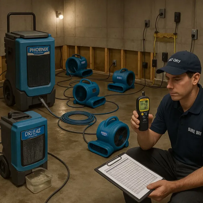 Structural Drying and Dehumidification process in Viera East, FL